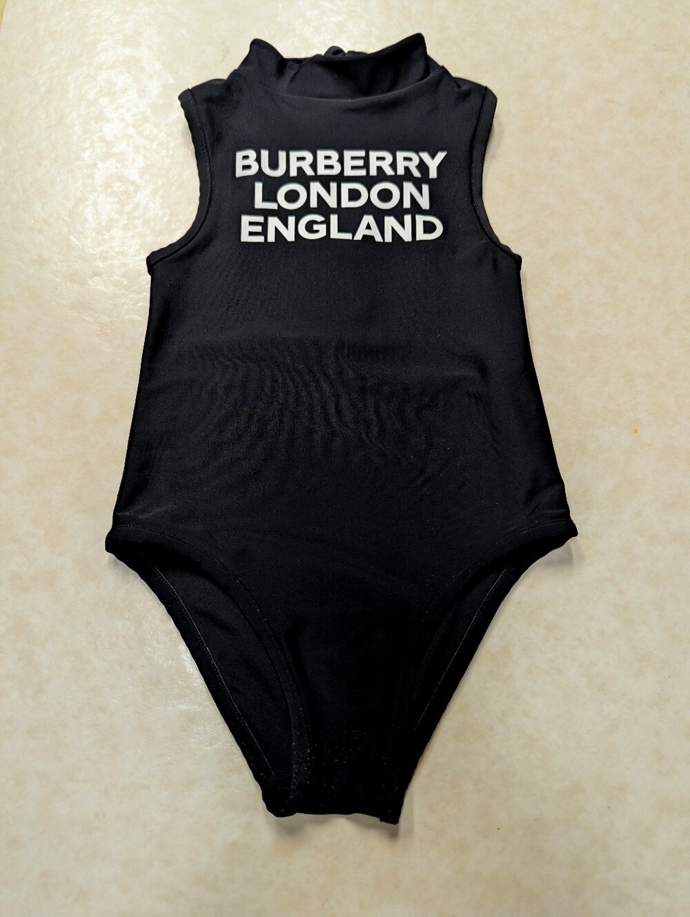 Burberry L35408 Girls Black Iris One-Piece Swimsuit Size 6 116 cm